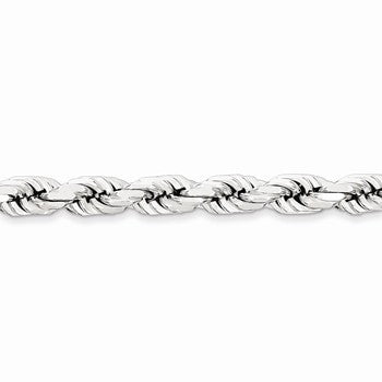 Sterling Silver Diamond-Cut Polished Sides Rope Chain