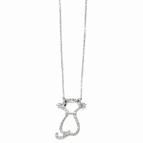 Sterling Silver Diamond Mystique Cat Necklace