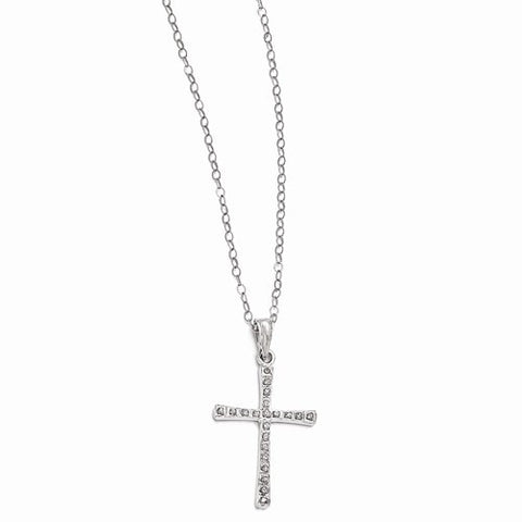 Sterling Silver Diamond Mystique Cross Necklace