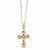 Sterling Silver & Gold-Plated Dia & Ruby Cross Necklace