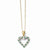 Sterling Silver & Gold-Plated Dia & Emerald Heart Necklace