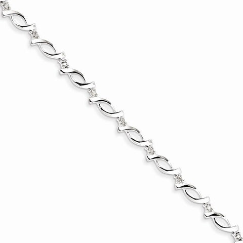 Sterling Silver Diamond Bracelet