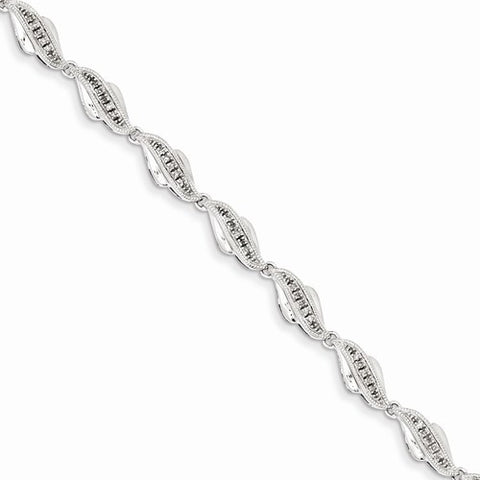 Sterling Silver Diamond Fancy Bracelet