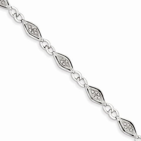 Sterling Silver Diamond Fancy Bracelet