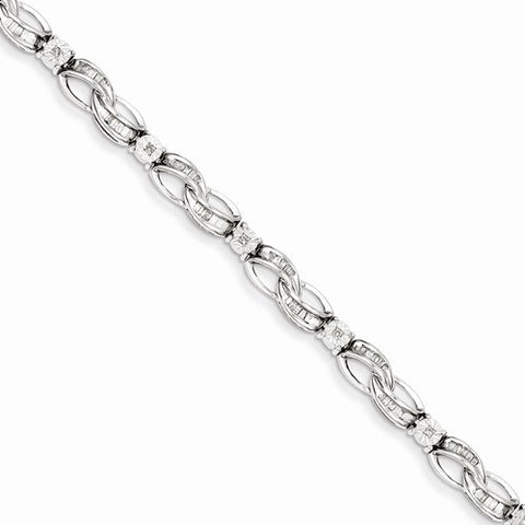 Sterling Silver Diamond Fancy Bracelet