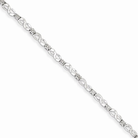 Sterling Silver Diamond Bracelet