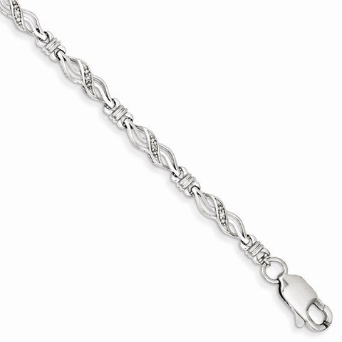 Sterling Silver Diamond Bracelet