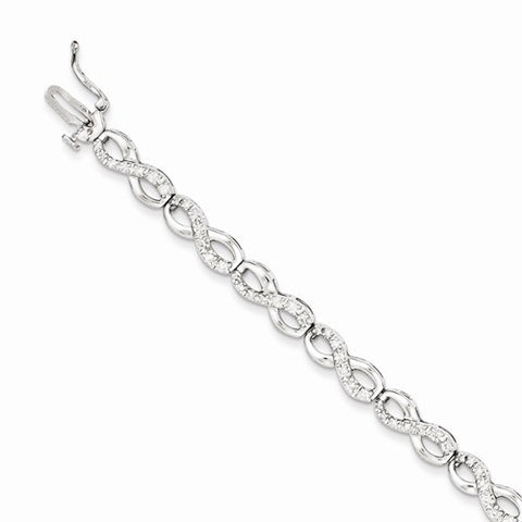 Sterling Silver Diamond Symbol Bracelet
