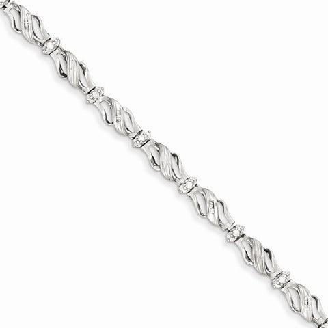 Sterling Silver Diamond Bracelet