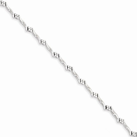 Sterling Silver Rhodium Plated Diamond Bracelet