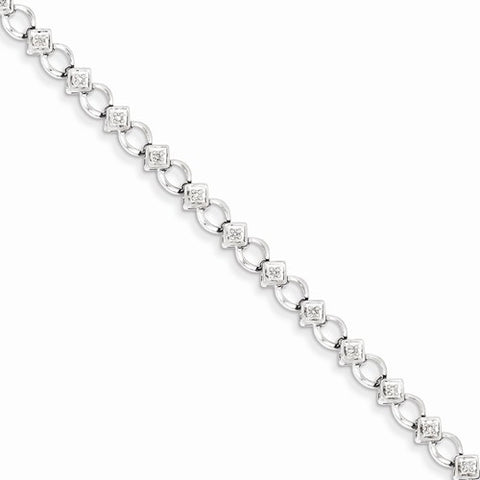 Sterling Silver Diamond Bracelet