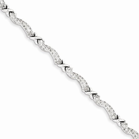 Sterling Silver Diamond Bracelet