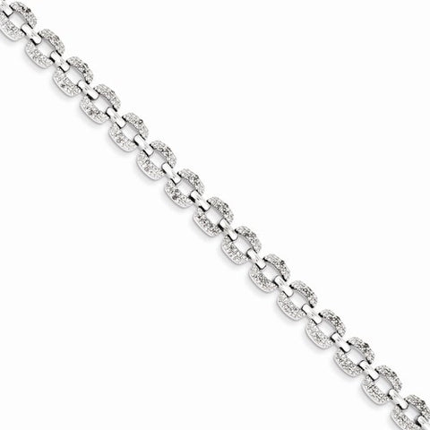 Sterling Silver Diamond Squares Bracelet