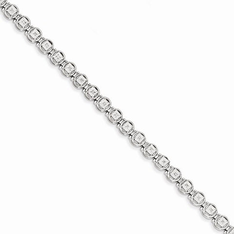 Sterling Silver Rhodium Plated Diamond Bracelet