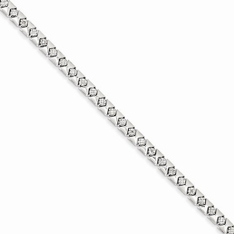 Sterling Silver Rhodium Plated Diamond Bracelet