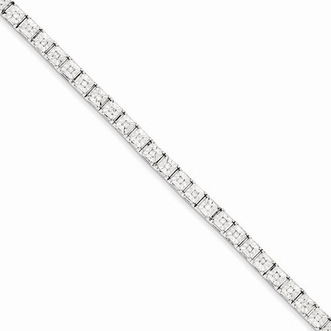 Sterling Silver Rhodium Plated Diamond Bracelet