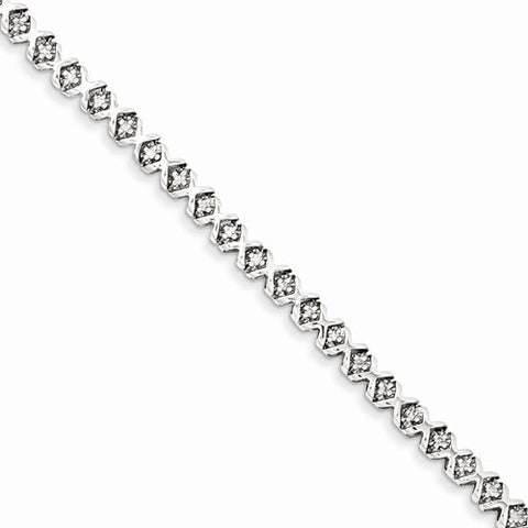 Sterling Silver Diamond X Bracelet