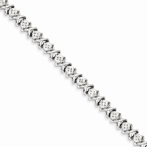 Sterling Silver Diamond X Bracelet