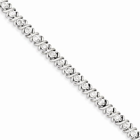 Sterling Silver Diamond X Bracelet