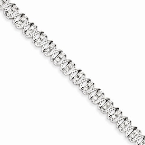 Sterling Silver Diamond Bracelet