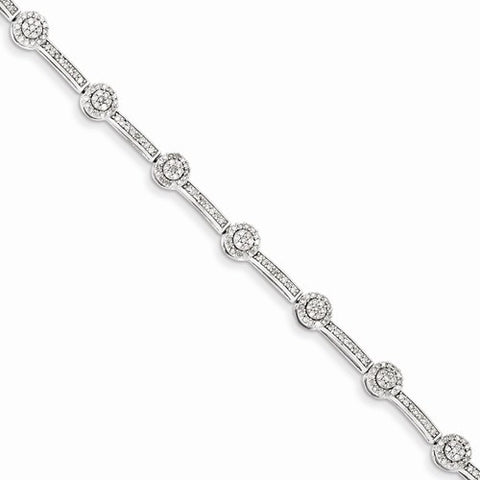 Sterling Silver Diamond Bracelet