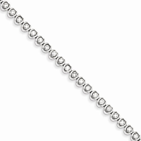 Sterling Silver Rhodium Plated Diamond Bracelet