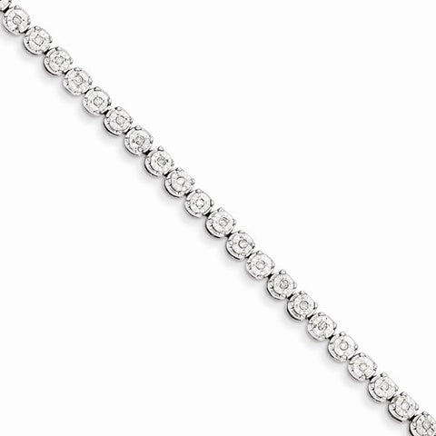 Sterling Silver Rhodium Plated Diamond Bracelet