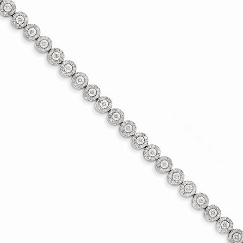 Sterling Silver Rhodium Plated Diamond Bracelet