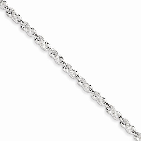 Sterling Silver Diamond Bracelet