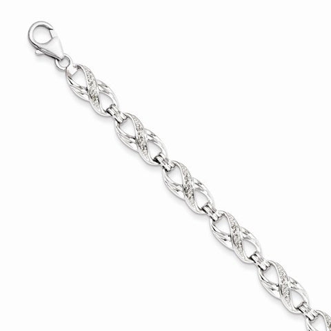 Sterling Silver Diamond Bracelet