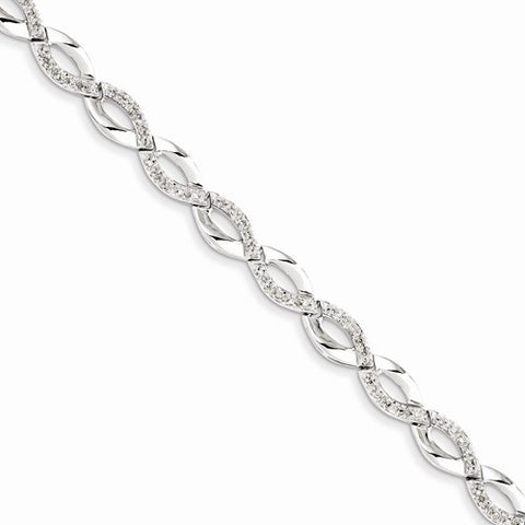 Sterling Silver Diamond Bracelet