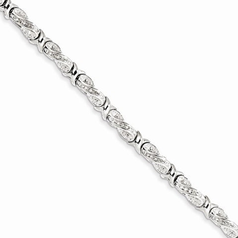 Sterling Silver Diamond Bracelet