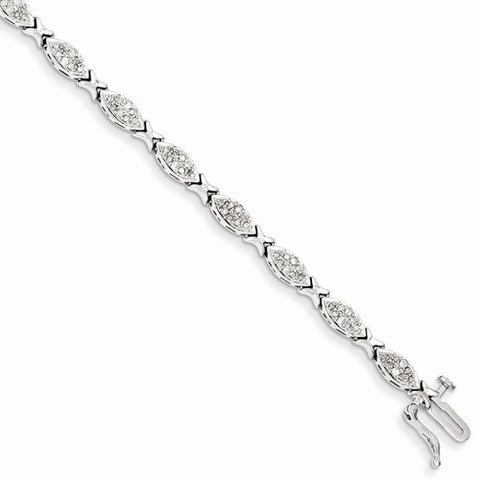 Sterling Silver Diamond Bracelet