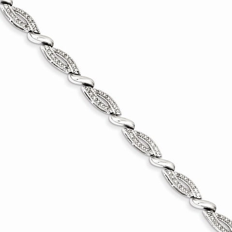 Sterling Silver Rhodium Plated Diamond Bracelet