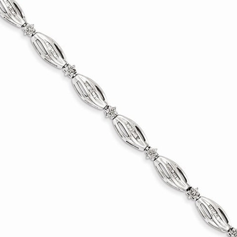 Sterling Silver Diamond Bracelet