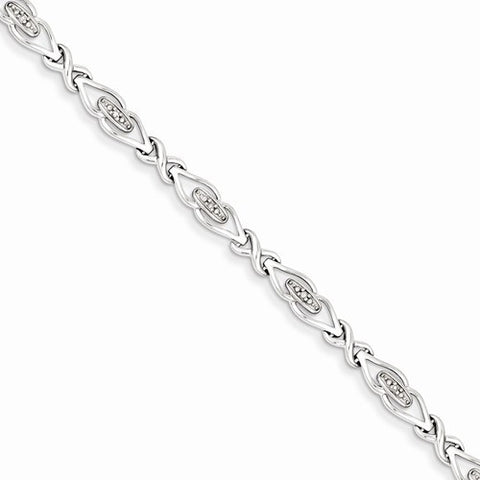 Sterling Silver Diamond Bracelet