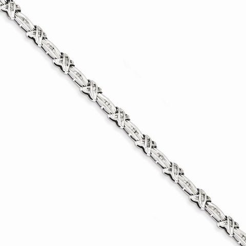 Sterling Silver Diamond X Bracelet