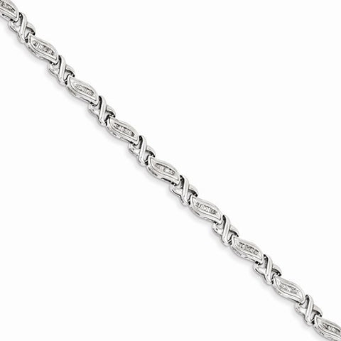 Sterling Silver Diamond X Bracelet