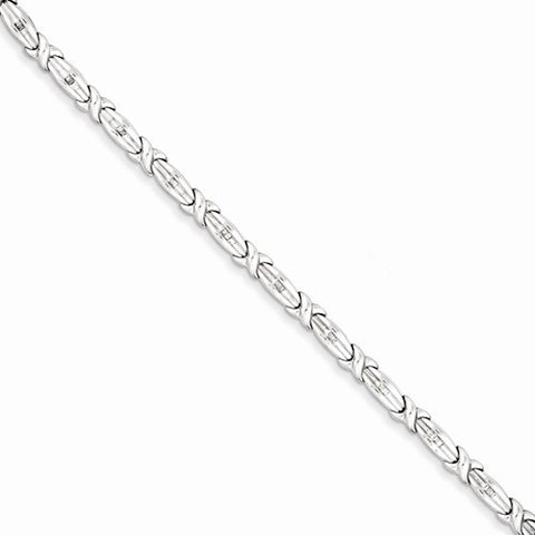 Sterling Silver Diamond X Bracelet