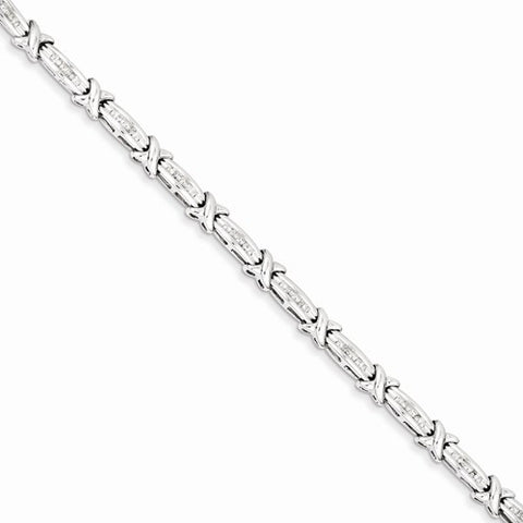 Sterling Silver Diamond X Bracelet