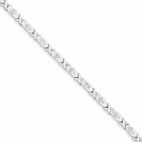 Sterling Silver Diamond X Bracelet