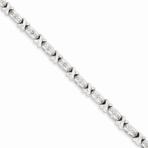 Sterling Silver Diamond X Bracelet