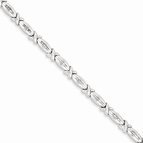 Sterling Silver Diamond X Bracelet