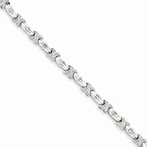 Sterling Silver Diamond X Bracelet