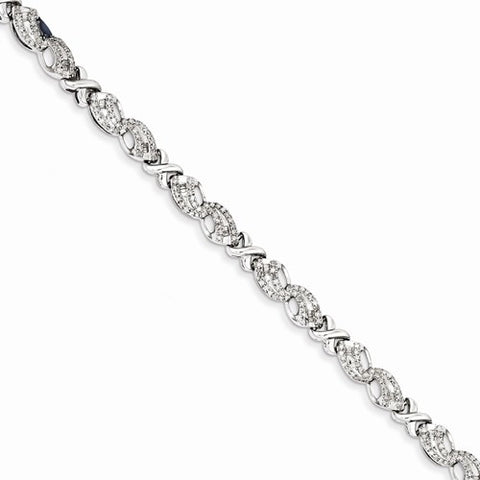 Sterling Silver Diamond X Bracelet