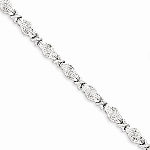 Sterling Silver Diamond X Bracelet