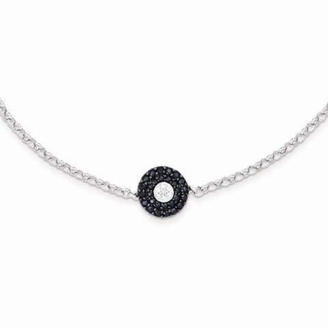 Sterling Silver Diamond & Sapphire with Circle Bracelet