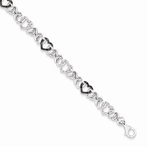 Sterling Silver Black & White Diamond Bracelet