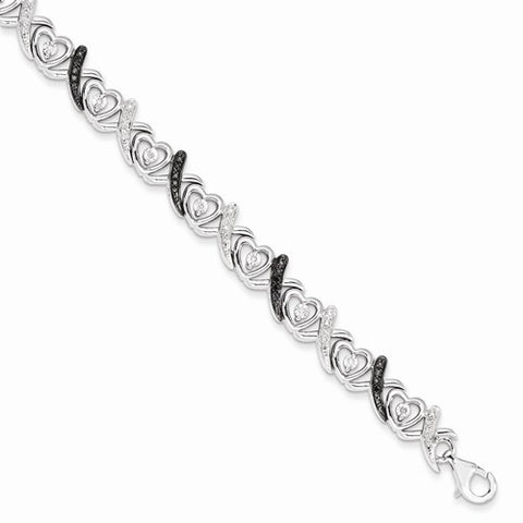 Sterling Silver Black & White Diamond Bracelet