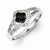 Sterling Silver Black & White Diamond Ring